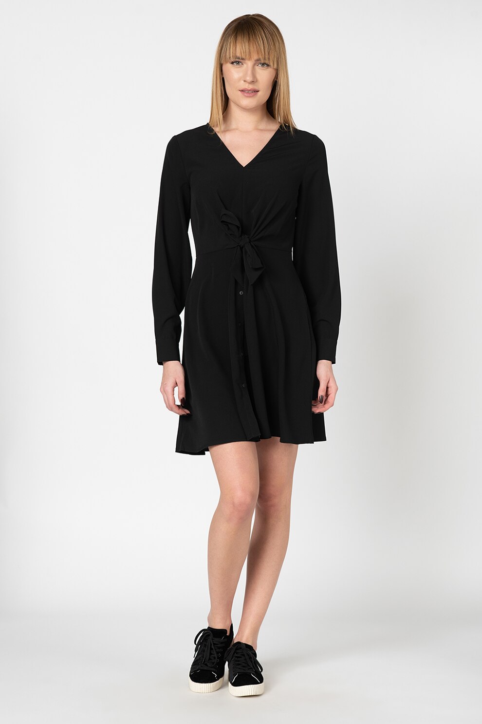 Vila, Rochie cu decolteu in V Hagrid, Negru, XS