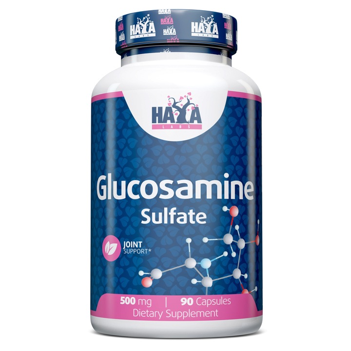 Supliment nutritiv Haya Labs, Glucosamine Sulfat, 500mg, 90 capsule