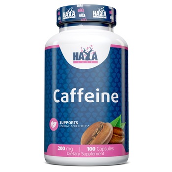 Supliment nutritiv Caffeine, Haya Labs, Cafeina, 100 capsule Supliment nutritiv Caffeine, Haya Labs, Cafeina, 100 capsule