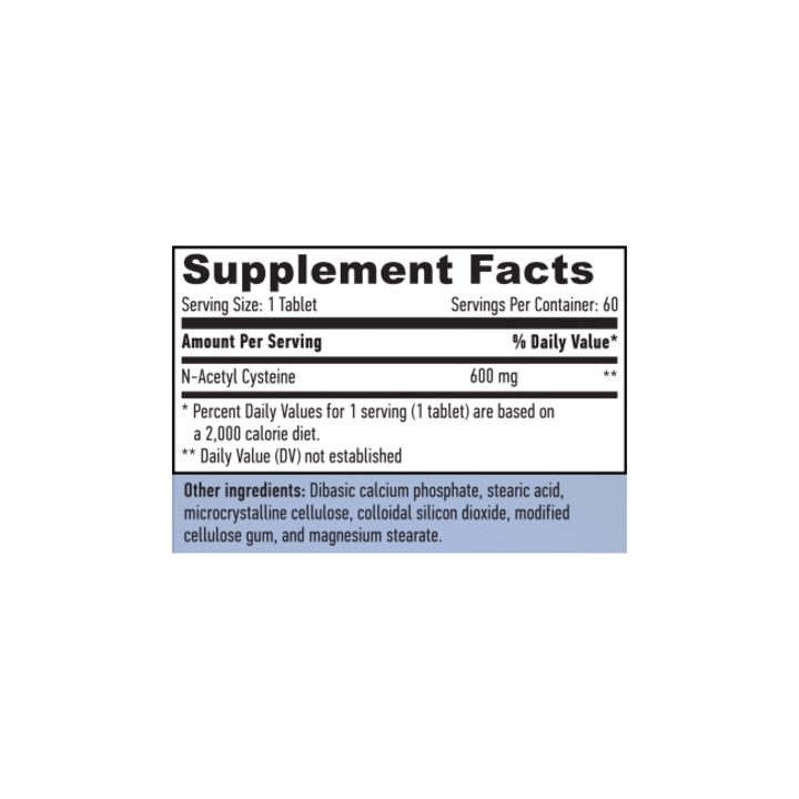 Supliment nutritiv Haya Labs, N-Acetyl Cysteine, 600mg, 60 capsule
