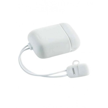 Husa AirPods 1/2 Remax, Silica Gel Protector, Cablu Lightning, Alb Husa AirPods 1/2 Remax, Silica Gel Protector, Cablu Lightning, Alb