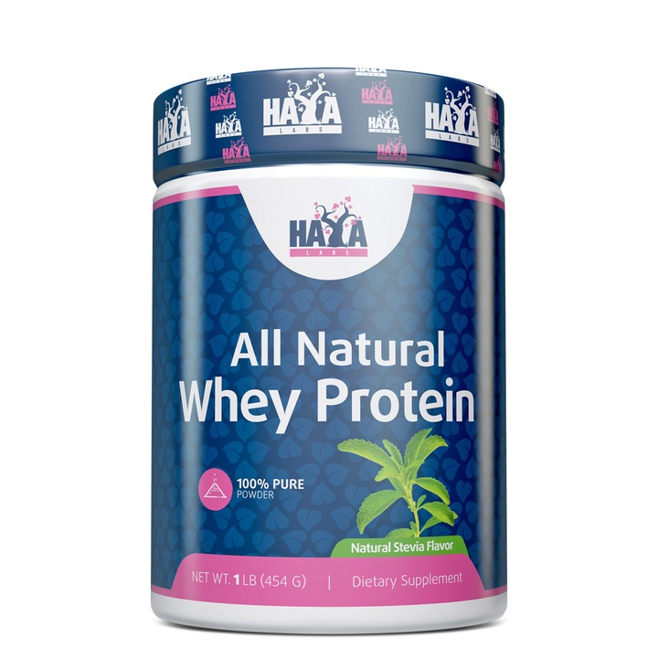 100% Pure All Natural Whey Protein HAYA LABS Натурален 0.454 kg