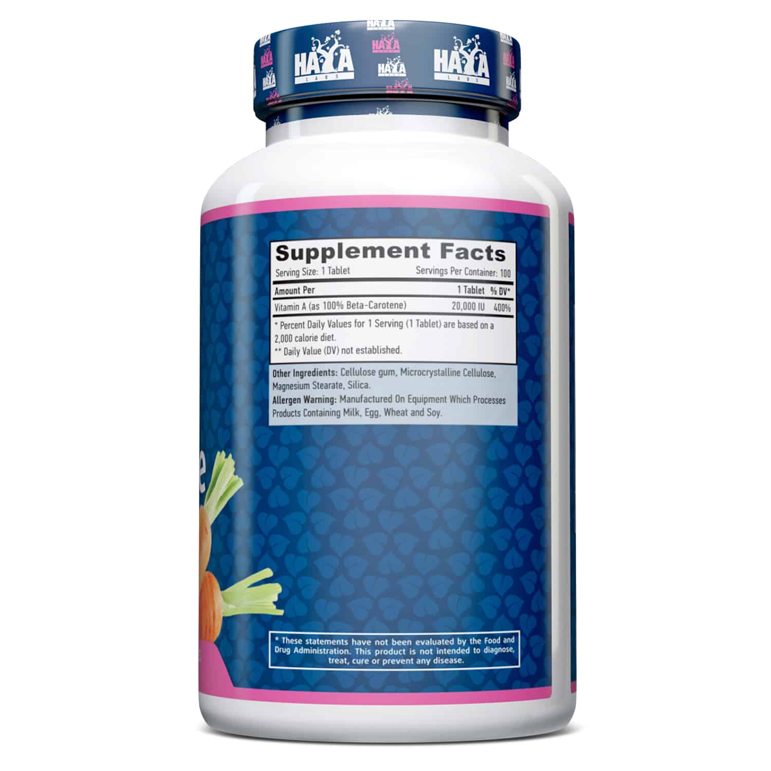 Supliment alimentar Haya Labs Natural Beta Carotene 20000 Iu 100