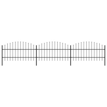 Panou gard cu varf sulita vidaXL,Otel, (0,75-1) x 5,1 m, Negru Panou gard cu varf sulita vidaXL,Otel, (0,75-1) x 5,1 m, Negru
