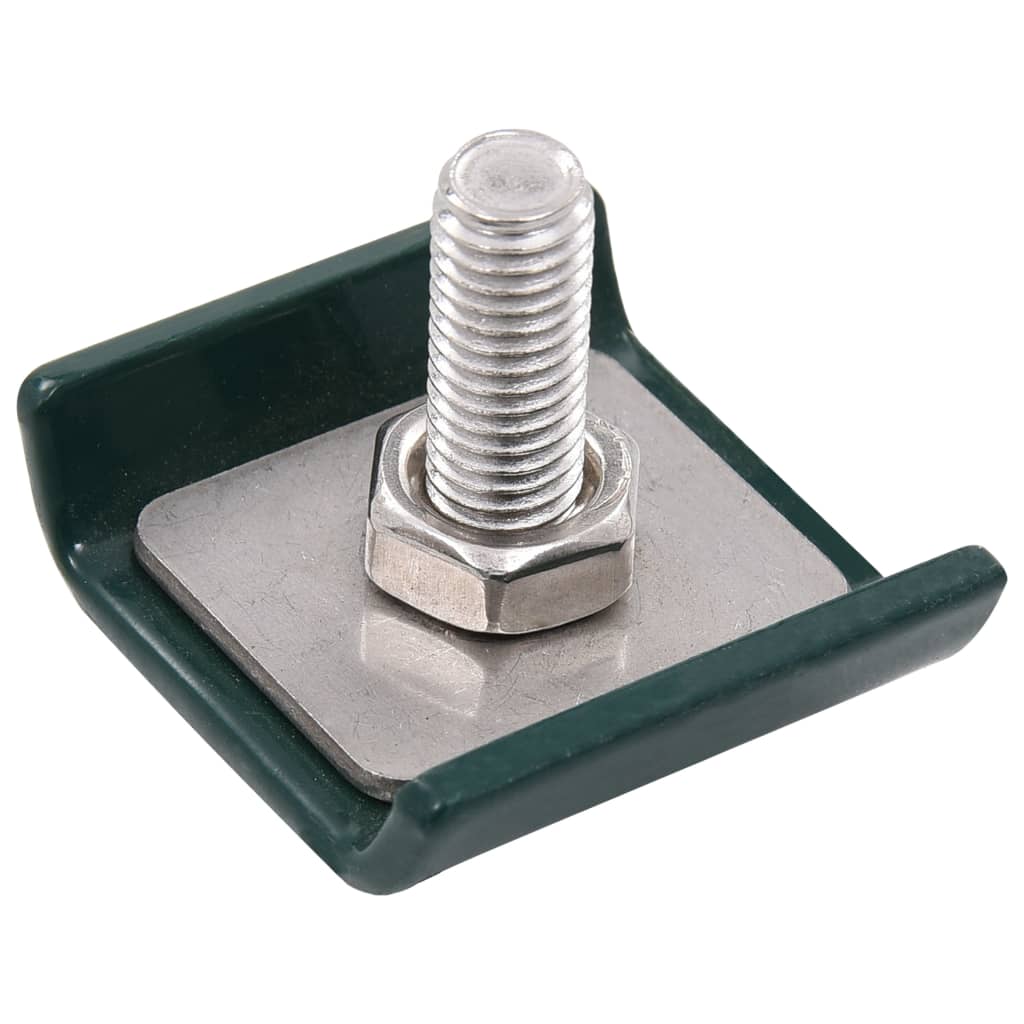 Set 25 conectori grilaj de plasa, vidaXL, Otel, 40 x 35 mm, Verde