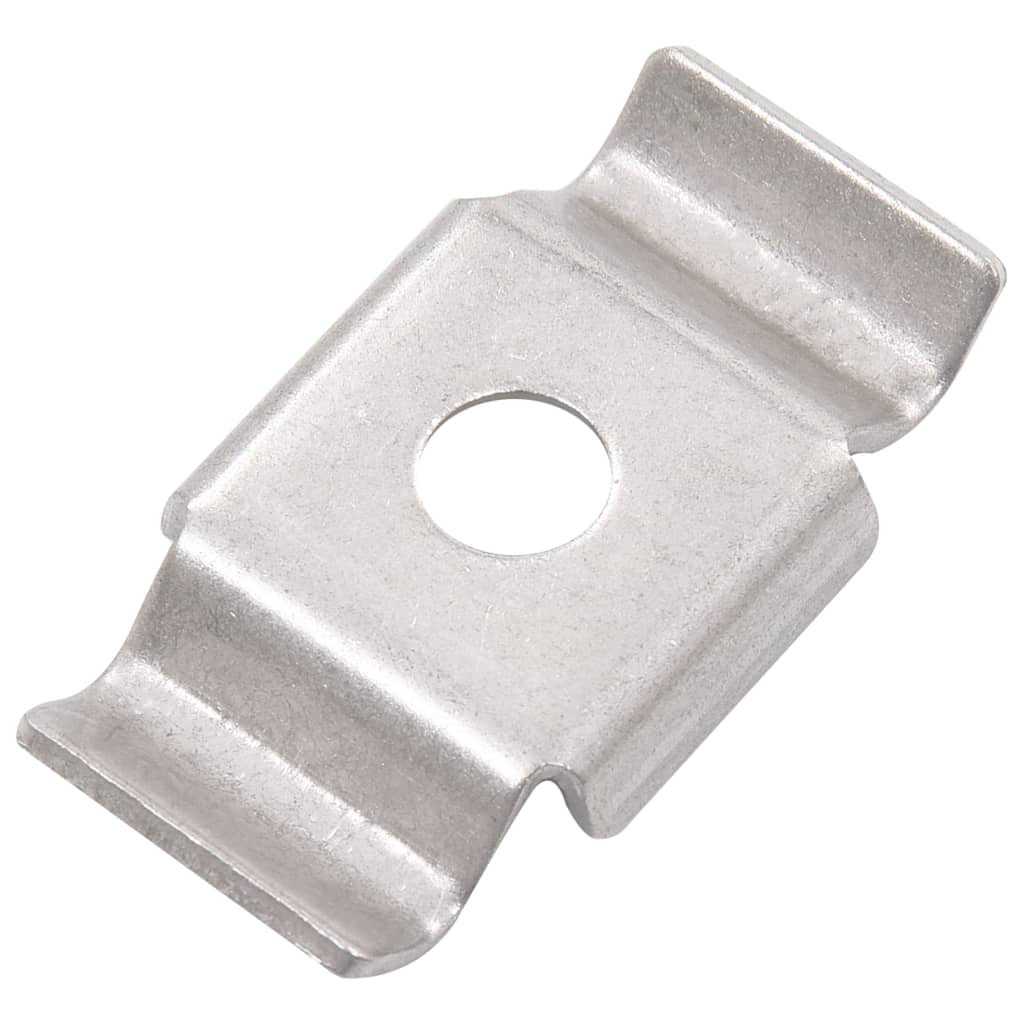 Set 50 cleme de gard tip fluture, vidaXL, Otel inoxidabil, 50x27 mm, Argintiu