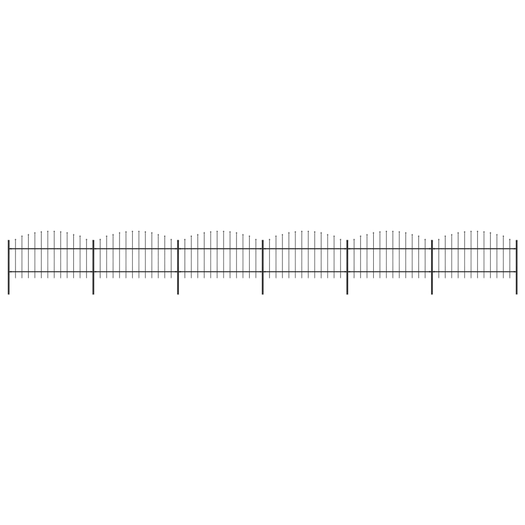 Panou gard cu varf sulita vidaXL,Otel, (1-1,25)x10,2 m, Negru