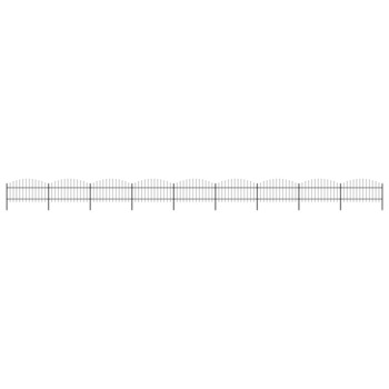Gard de gradina, varf sulita, vidaXL, Otel, (1-1,25) x 15,3 m, Negru Gard de gradina, varf sulita, vidaXL, Otel, (1-1,25) x 15,3 m, Negru