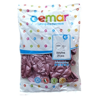 Set 25 baloane mini jumbo roz chrome, 45 cm, Gemar Set 25 baloane mini jumbo roz chrome, 45 cm, Gemar