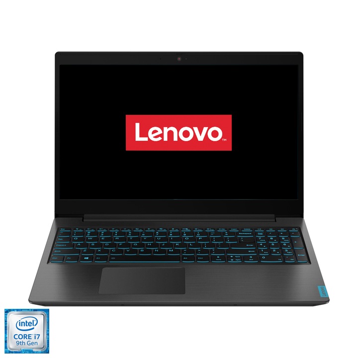 Laptop Gaming Lenovo ideapad L340-15IRH cu procesor Intel® Core™ i7-9750H, 15.6" Full HD, 8GB, 256GB SSD, NVIDIA® GeForce® GTX 1050 3GB, FreeDOS, Granite Black