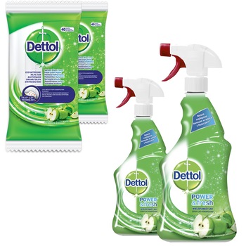 Pachet Dettol 2 x servetele 40 buc + 2 x spray dezinfectant 500 ml Mar Verde Pachet Dettol 2 x servetele 40 buc + 2 x spray dezinfectant 500 ml Mar Verde