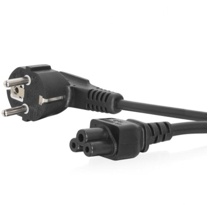 Cablu de alimentare pentru notebook-uri, Dublu izolat, Sarcina maxima 16A/250V ,Culoare Negru, Lungime 3 m