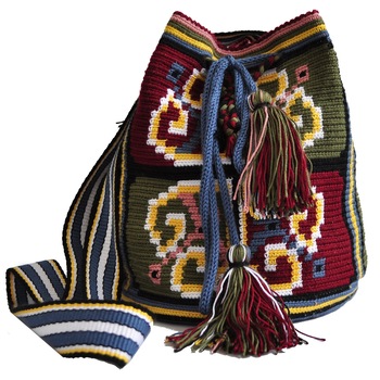 Geanta handmade Atelier Maiastra, model Dobrogea motiv popular Floarea Pologului, colectia traditional Geanta handmade Atelier Maiastra, model Dobrogea motiv popular Floarea Pologului, colectia traditional