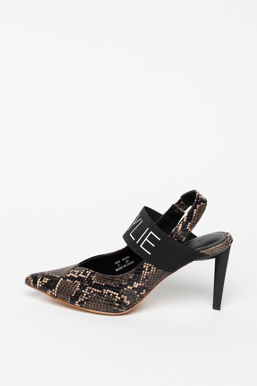 Kendall + Kylie, Pantofi slingback din piele ecologica cu imprimeu piele de reptila Zian, Maro inchis, 40