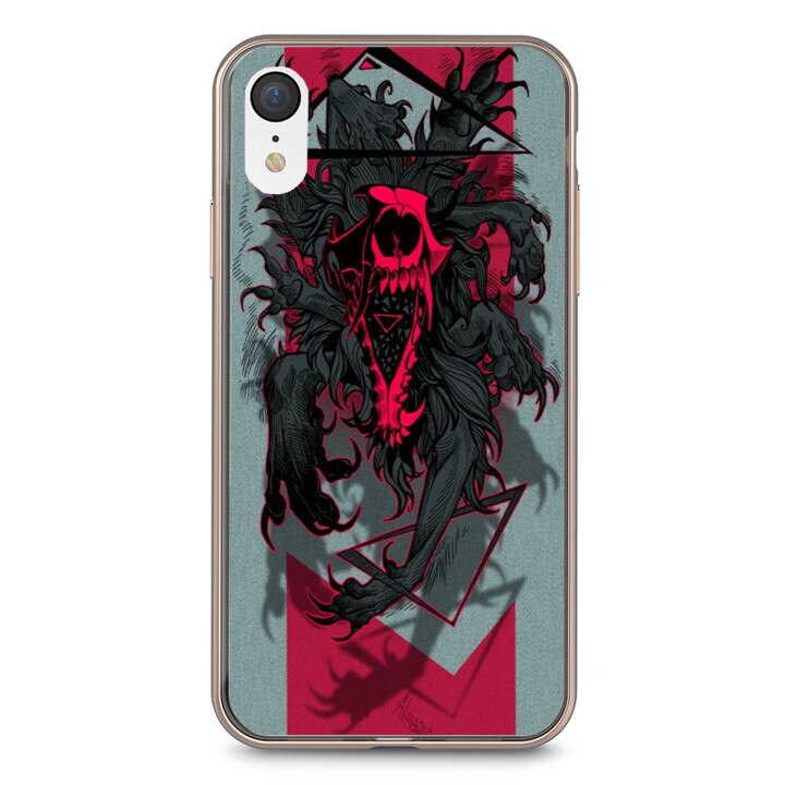Husa silicon rosie iPhone XR Warrior Flag