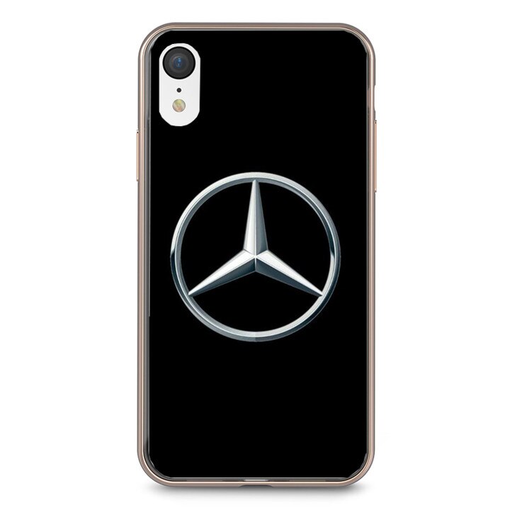 Husa silicon neagra iPhone XR Mercedes Logo