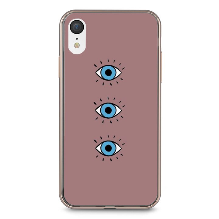 Husa silicon roz iPhone XR Blue Eyes