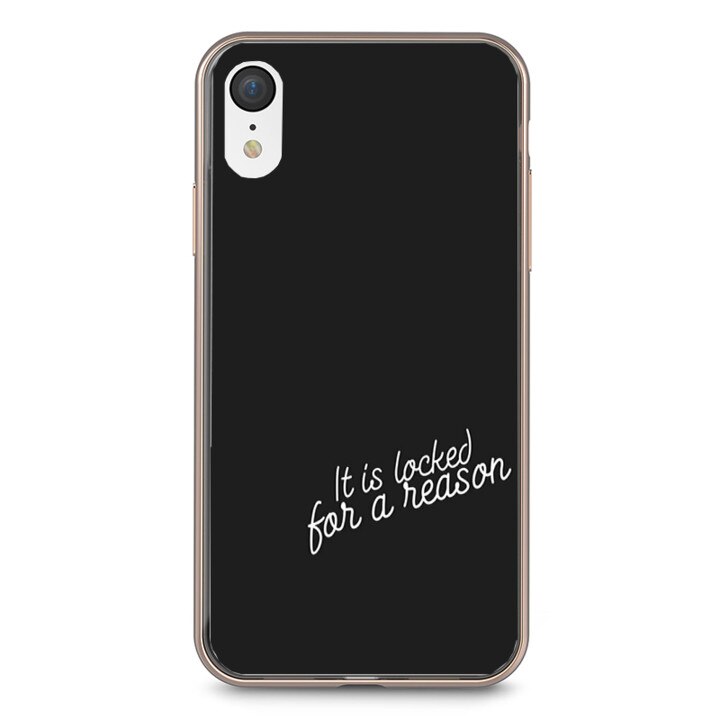 Husa silicon neagra iPhone XR Locked for a reason