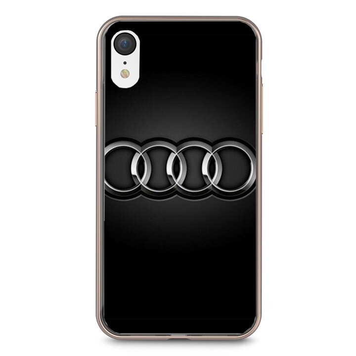 Husa silicon neagra iPhone XR Audi Logo