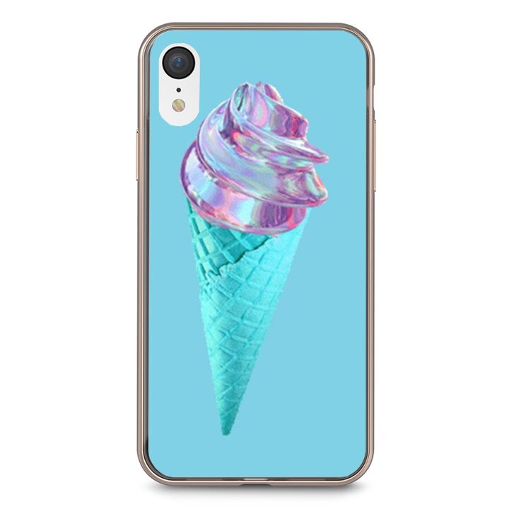 Husa silicon albastra iPhone XR Icecream