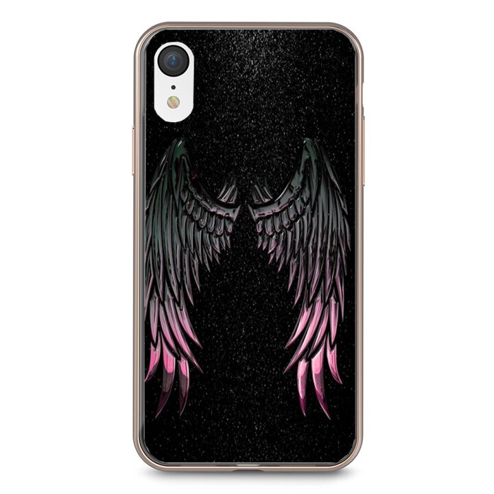 Husa silicon neagra iPhone XR Wings Galaxy