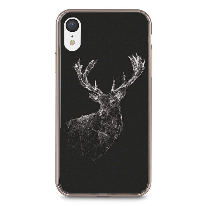 Husa silicon neagra iPhone XR Galaxy Deer