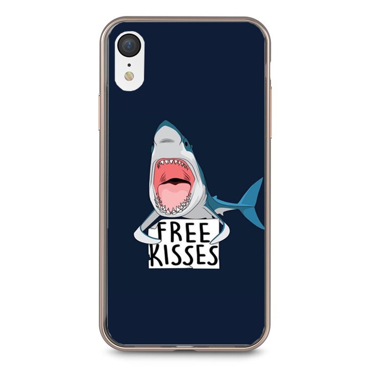 Husa silicon neagra iPhone XR Free Kisses