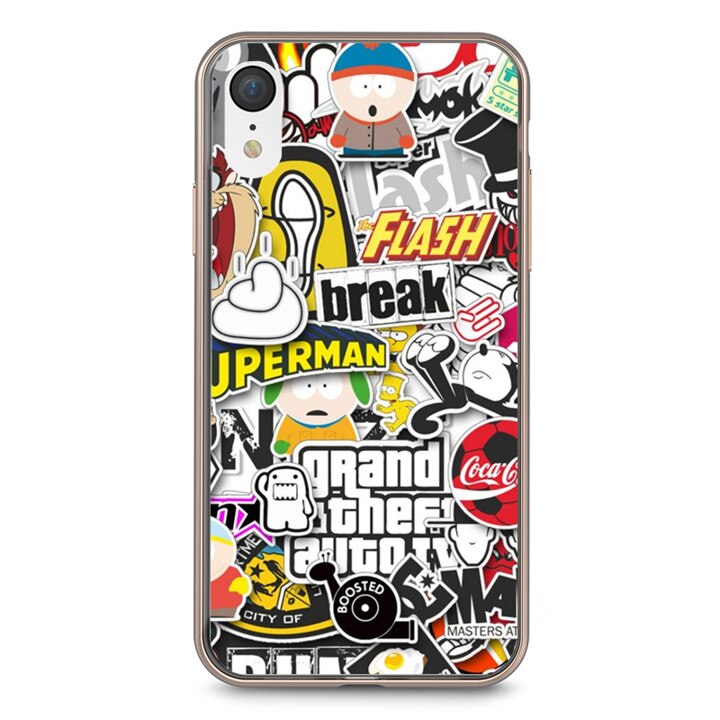 Husa silicon multicolora iPhone XR Flash and Break