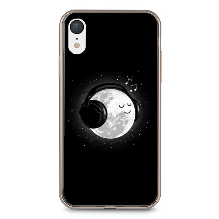 Husa silicon neagra iPhone XR Moon and Music