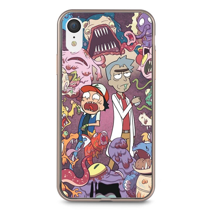 Husa silicon neagra iPhone XR Pika Rick