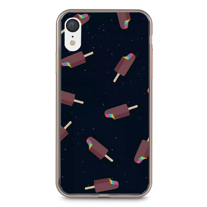 Husa silicon neagra iPhone XR Icecream Galaxy