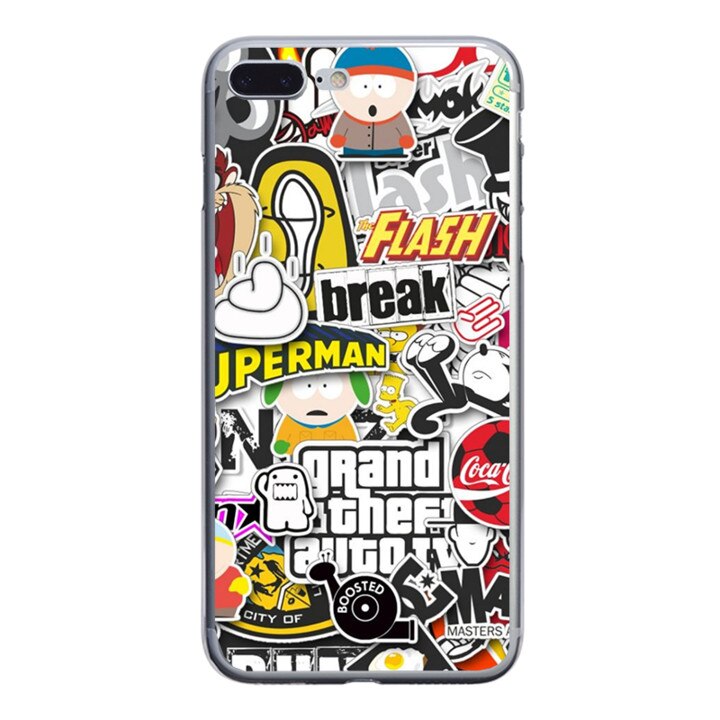 Husa silicon multicolora iPhone 7 plus Flash and Break