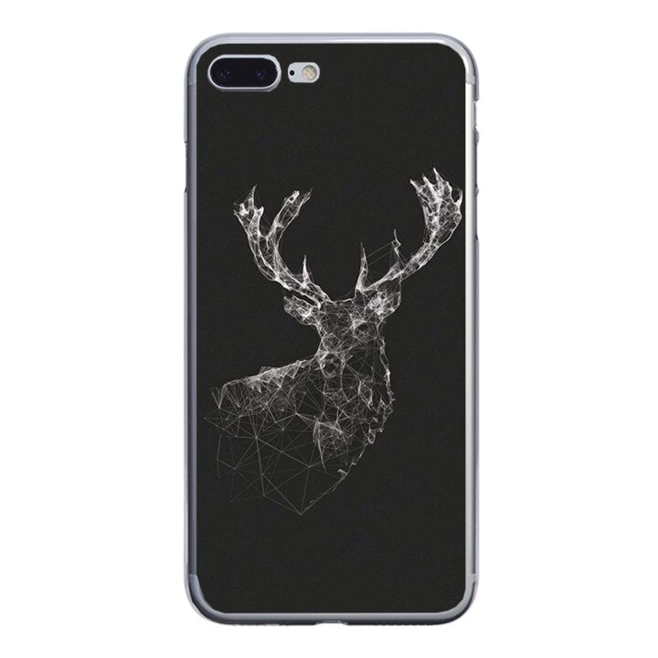 Husa silicon neagra iPhone 8 plus Galaxy Deer