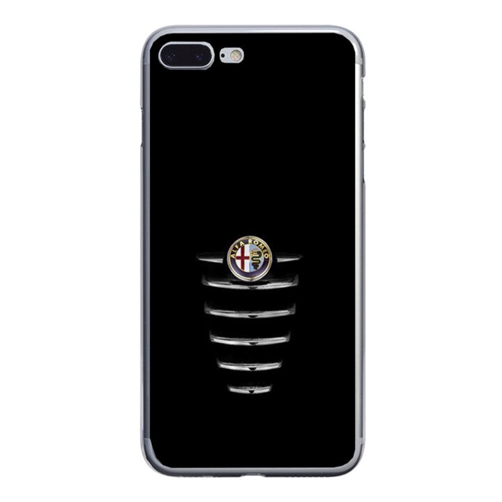 Husa silicon neagra iPhone 7 plus Alfa Romeo Logo