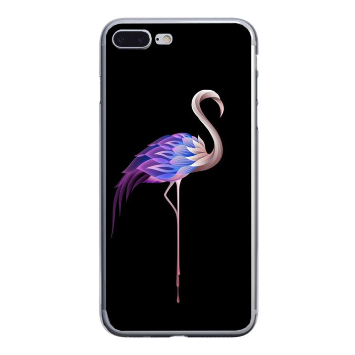 Husa silicon neagra iPhone 7 plus Flamingo