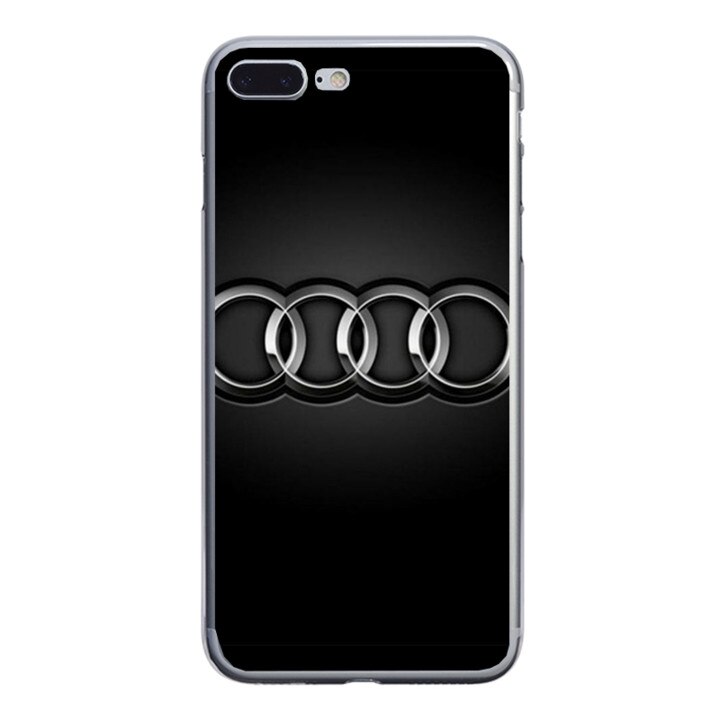 Husa silicon neagra iPhone 7 plus Audi Logo