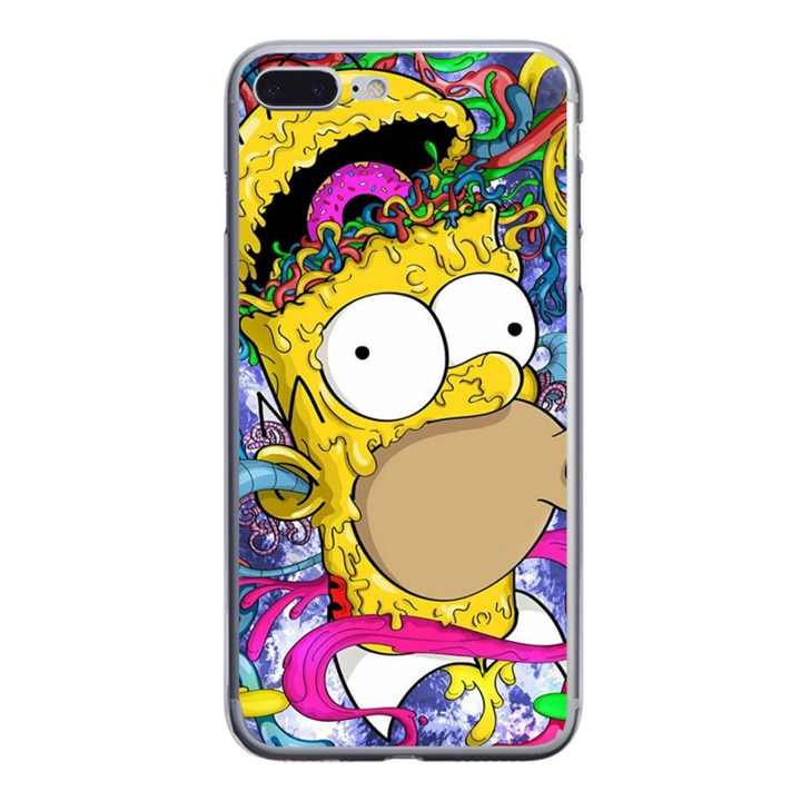 Husa silicon galbena iPhone 8 plus Donuts Brain