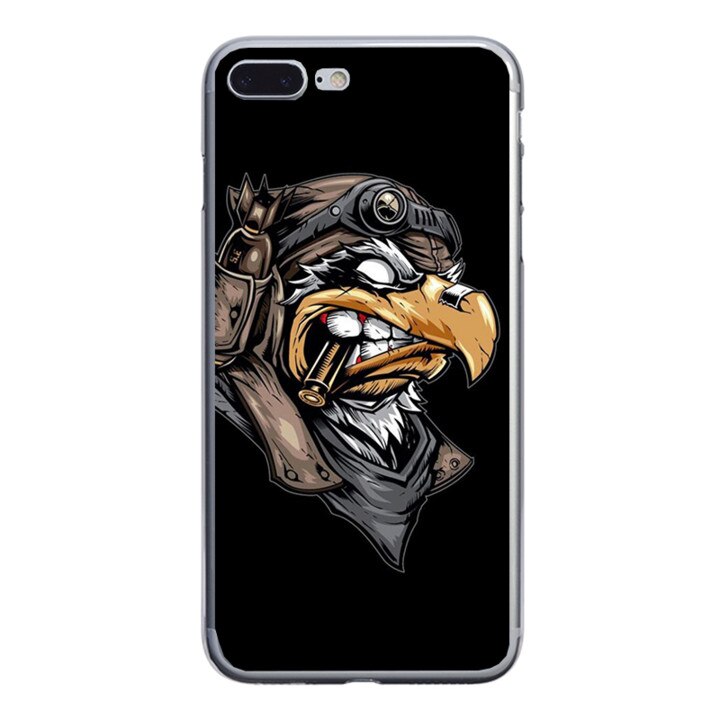 Husa silicon neagra iPhone 7 plus Army Eagle