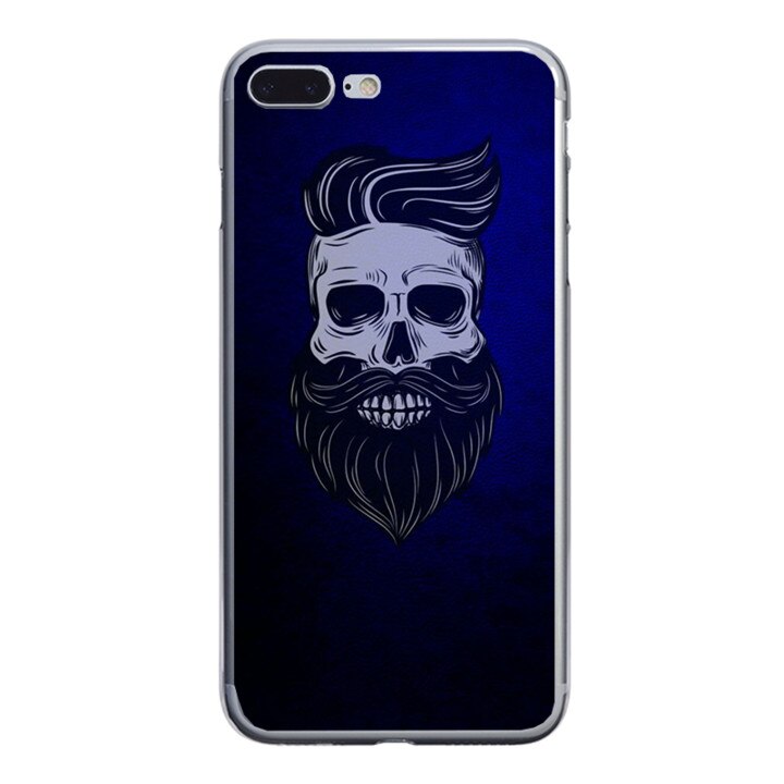 Husa silicon albastra iPhone 8 plus Barber Skull