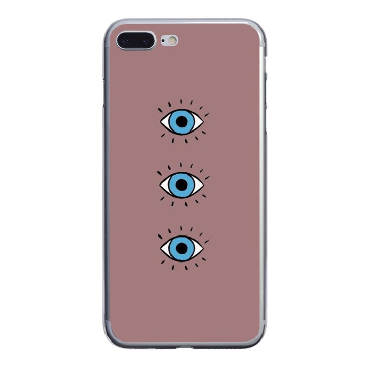Husa silicon roz iPhone 7 plus Blue Eyes