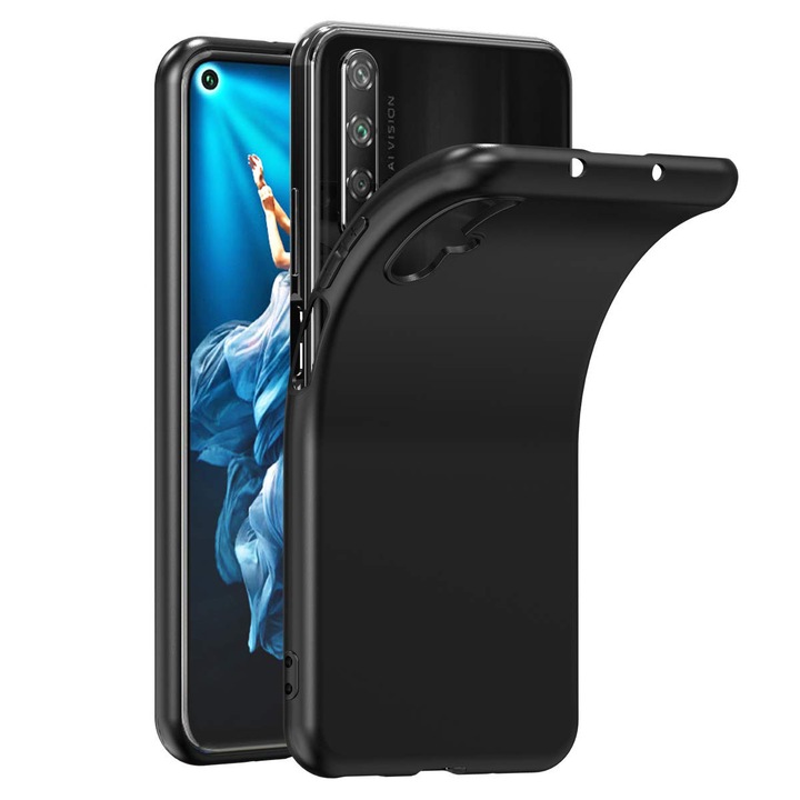 Husa Protectie Silicon Tpu Mat Ultra Slim pentru Huawei Nova 5T Negru Carcasa