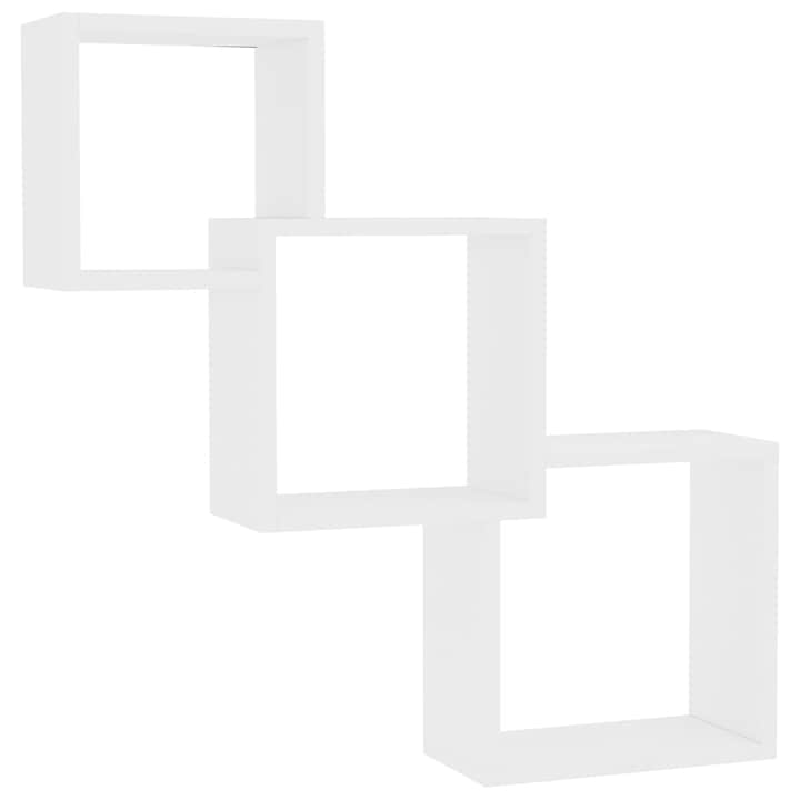 vidaXL kocka alakú forgácslap fali polcok 84,5 x 15 x 27 cm, fehér