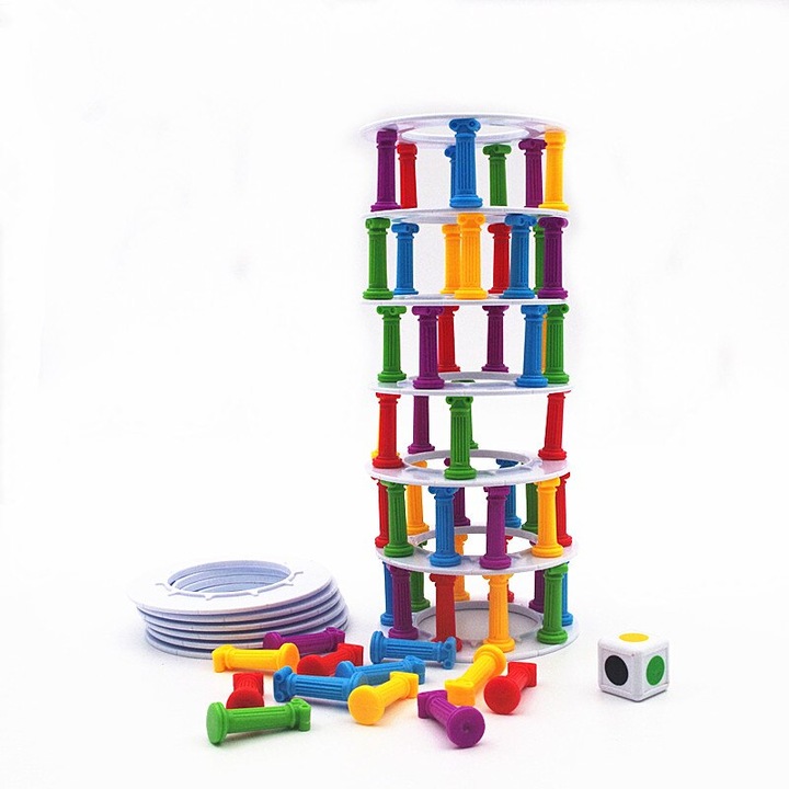 Ügyességi játék, figyelem, ügyesség gyerekeknek és felnőtteknek, instabil torony 11 szinten, Tower Collapse