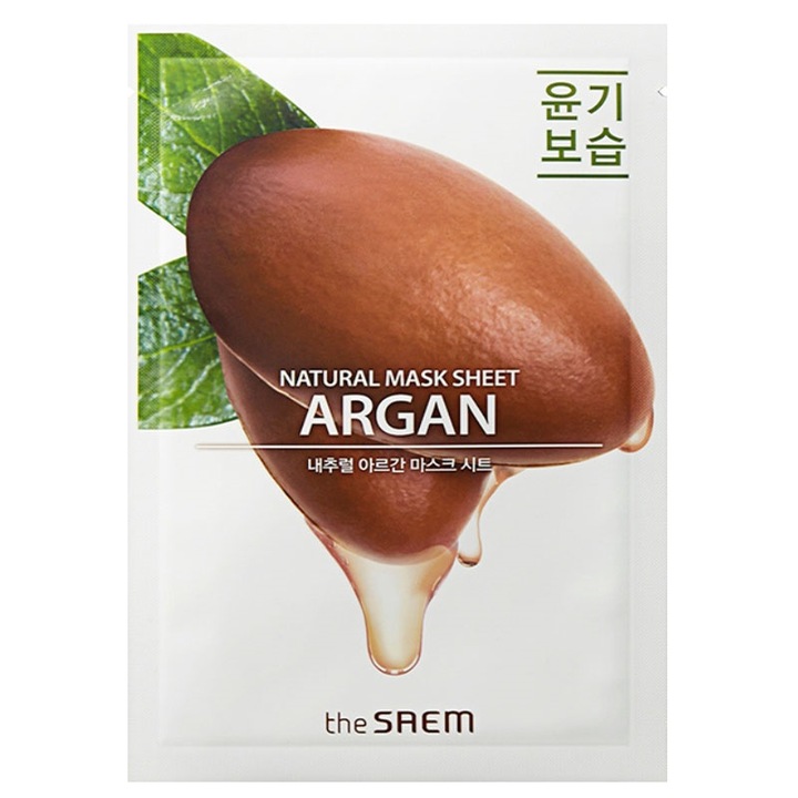 Маска за лице с арганово масло, Saem Natural Mask Sheet, 21 мл