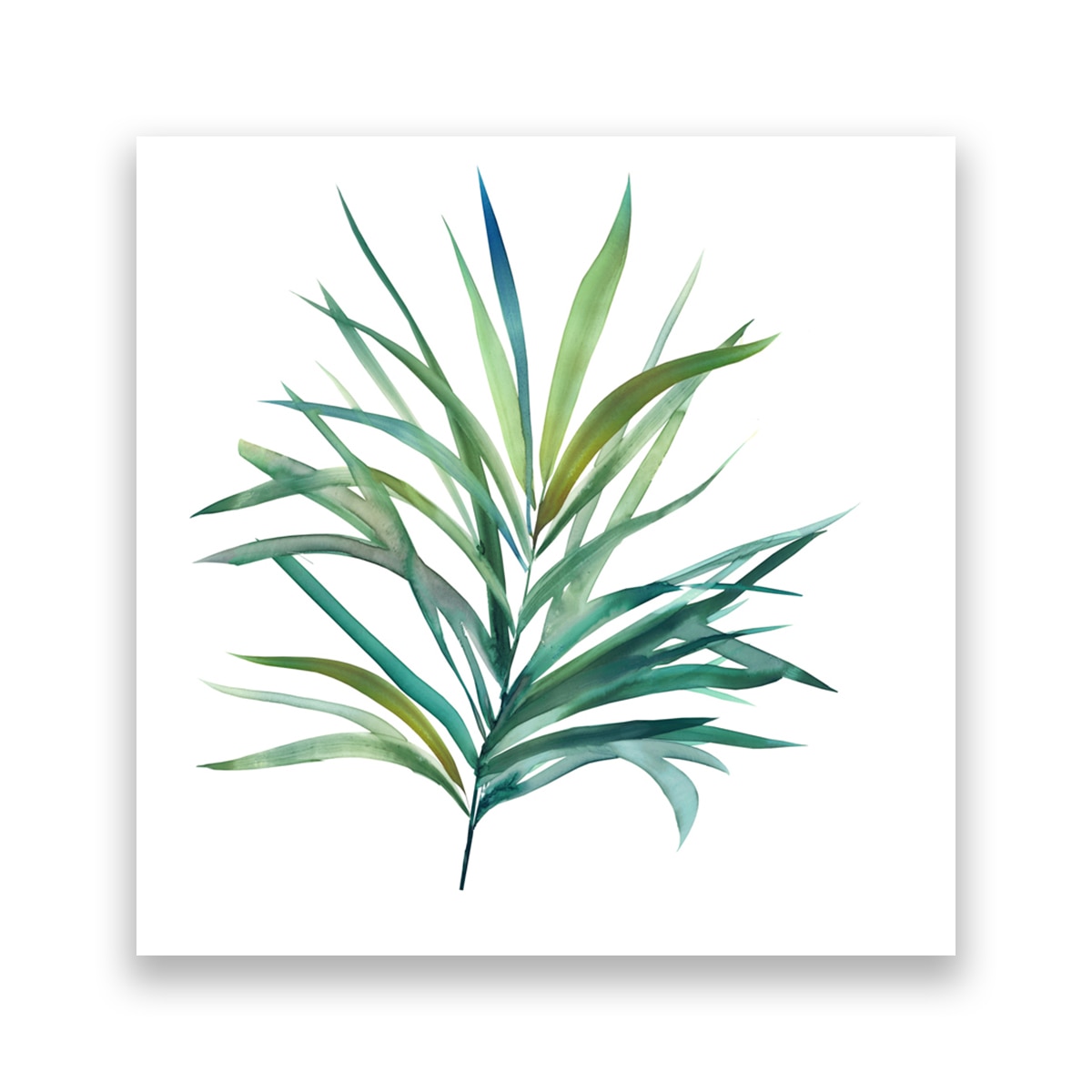 Tablou Canvas - Botanica, Frunza, Pictura, Verde, 100 x 100 cm