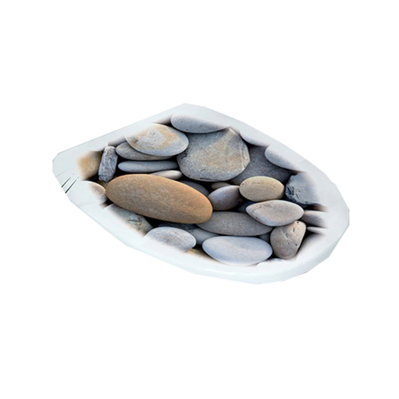 Sticker decorativ Pietre 3D, model 204, dimensiune 32x39 cm, gri/negru