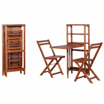 Set mobilier de gradina, pliabil, 3 piese, vidaXL, Maro, 50 x 82,5 x 116 cm Set mobilier de gradina, pliabil, 3 piese, vidaXL, Maro, 50 x 82,5 x 116 cm