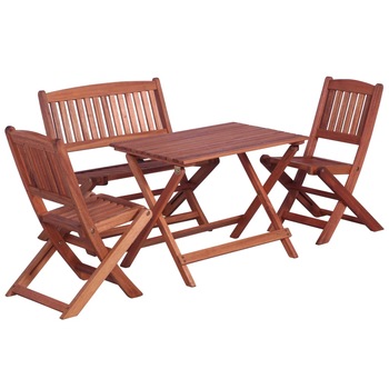 Set mobilier de gradina 5 piese, pentru copii, vidaXL, Maro, 60 x 40 x 45 cm, lemn eucalipt Set mobilier de gradina 5 piese, pentru copii, vidaXL, Maro, 60 x 40 x 45 cm, lemn eucalipt