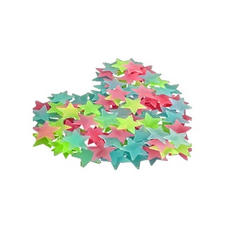 Set 100 stelute fosforescente, autoadezive, 3x3 cm, multicolor Set 100 stelute fosforescente, autoadezive, 3x3 cm, multicolor