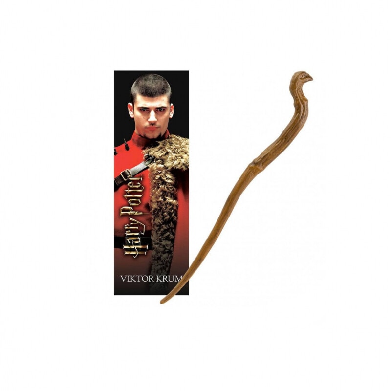 Bagheta Harry Potter - Viktor Krum V3 30cm Originala + Semn de carte, Multicolor